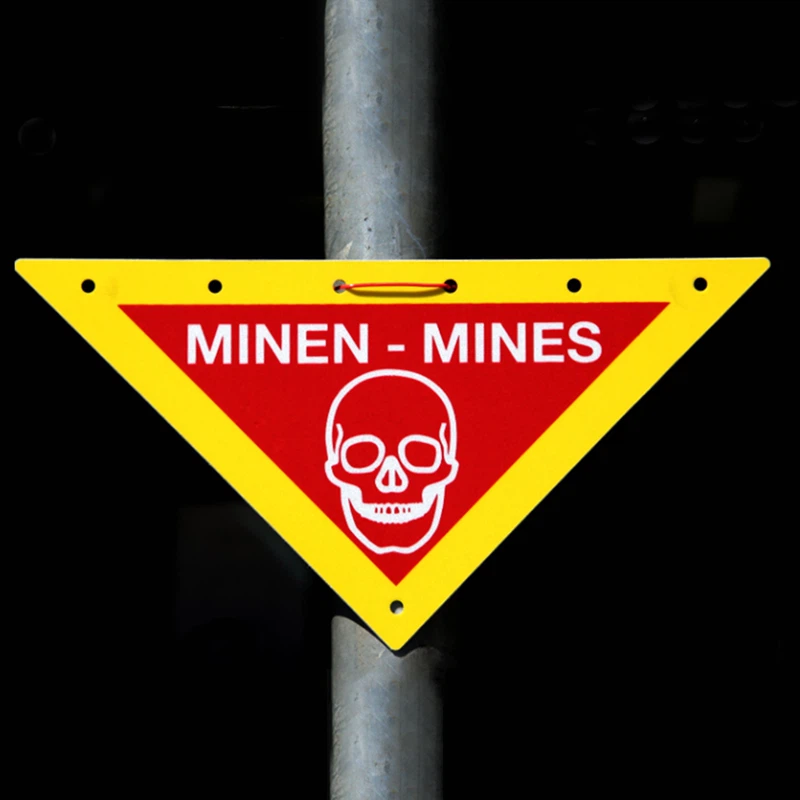 Reflective Danger Mines Triangle Sign 3 Reflective Danger Mines Triangle Sign 3